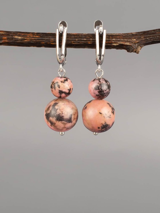 Серьги «Дарина 2» родонит нс-8005а