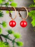 Серьги "Самба 2" иск. коралл с8249