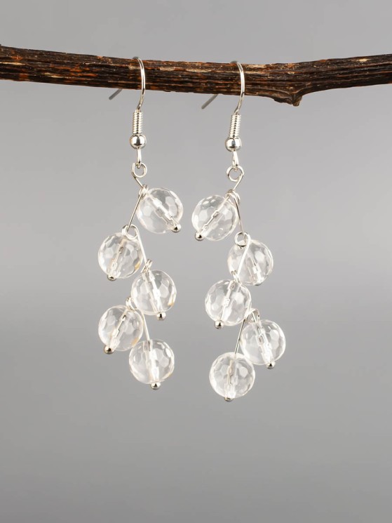 Серьги из горного хрусталя "Ёлочка" с9214