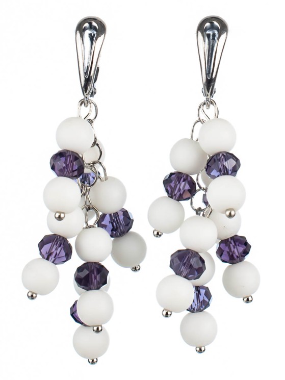 Серьги из им. агата "Смородина" 03-1134