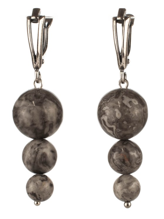 Серьги из яшмы "Капель" с9430