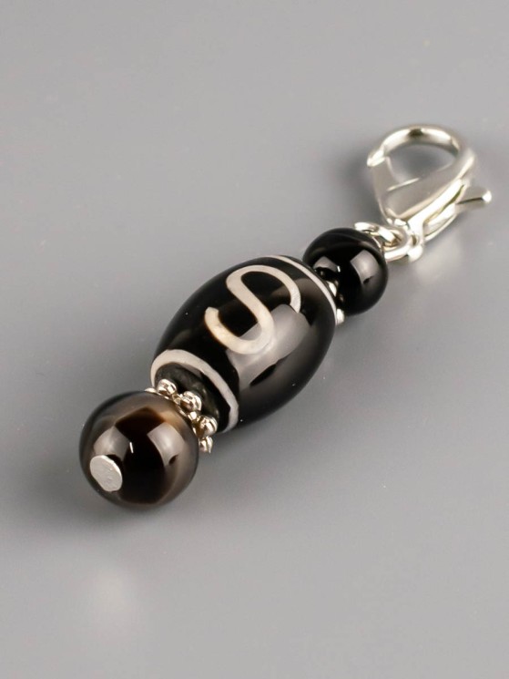 Брелок "Дзи Денежный крюк" с агатом БРК-966