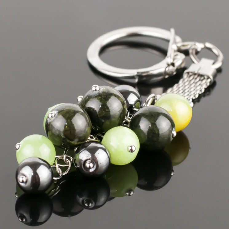 Брелок "3 хранителя-Козерог" Змеевик, оникс, гематит РМ-035