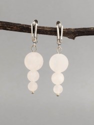 Серьги из розового кварца "Капель" с9431