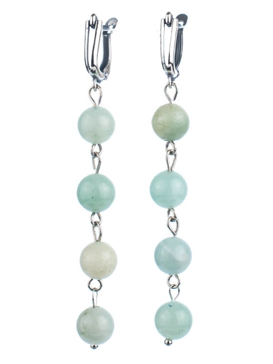 Серьги из амазонита "Ручеёк" 03-1461