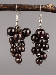 Серьги из граната "Соцветие" 03-1586