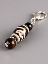 Брелок "Дзи Золотой Лотос" с агатом БРК-967