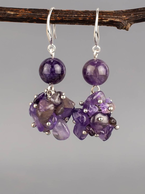 Серьги из аметиста "Рапсодия" 03-1634