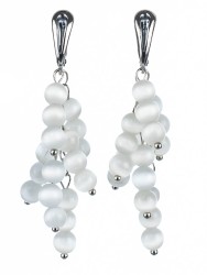 Серьги из кошачьего глаза "Смородина" 03-1136