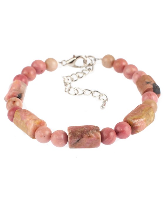 Браслет из родонита "Карамель" 02-996