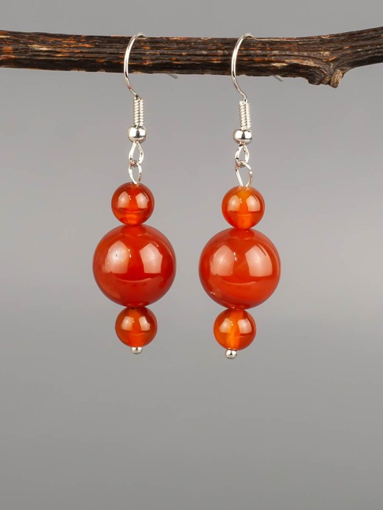 Серьги из сердолика "Дарина" с8814