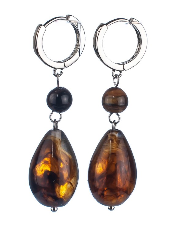 Серьги из янтаря "Мадлена" 03-1456