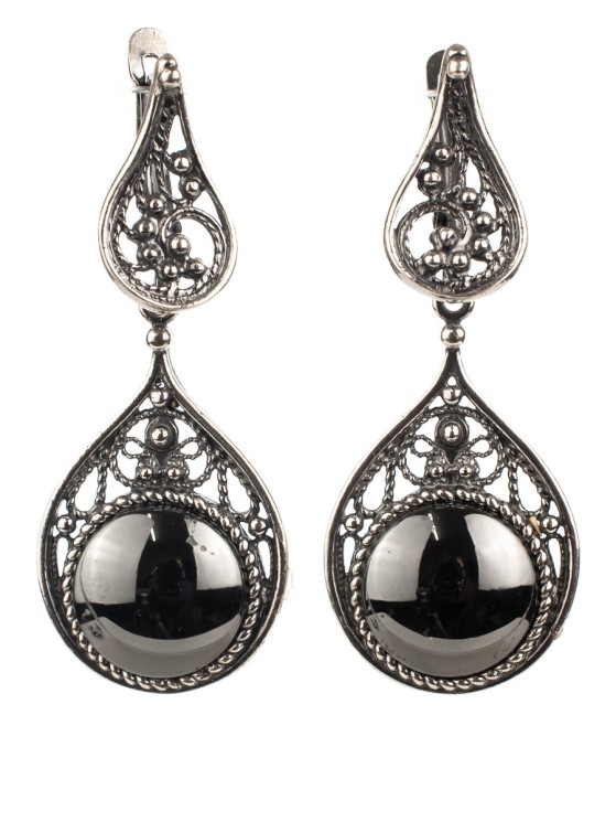 Серьги из гематита "Анжелика" сг-237-ГМ
