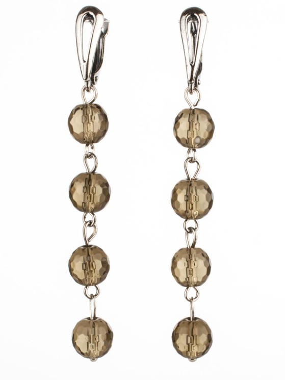 Серьги из раухтопаза "Ручеёк" с8914