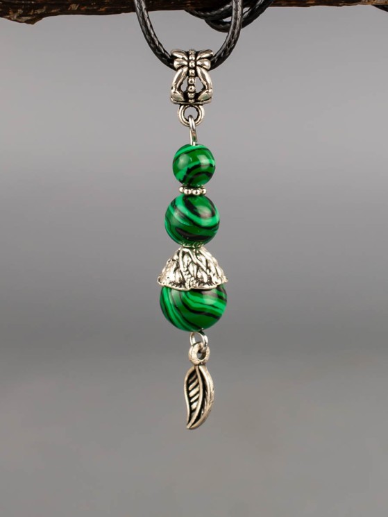 Кулон с им. малахита "Стильная штучка" 01-1323