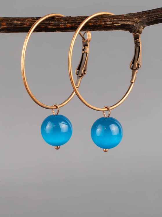 Серьги "Самба 2" кошачий глаз с8252