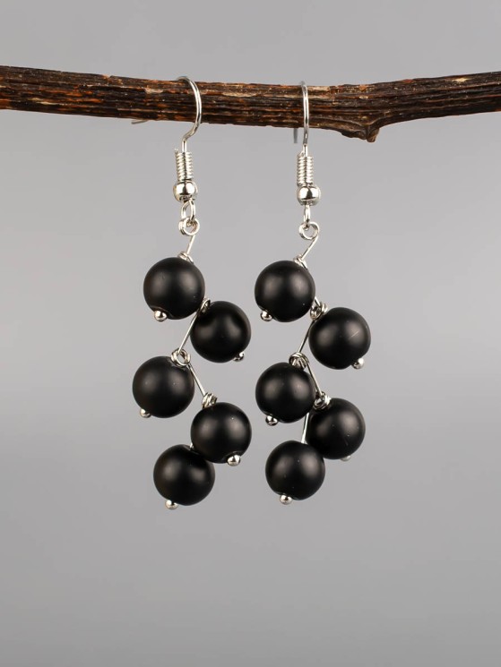 Серьги из шунгита "Ёлочка" с9217