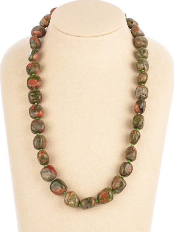 Бусы из унакита «Настроение» 01-661