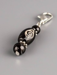 Брелок "Дзи 2 Глаза Феникса" с агатом БРК-969