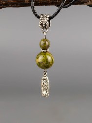 Кулон из унакита "Стильная штучка" 01-1324