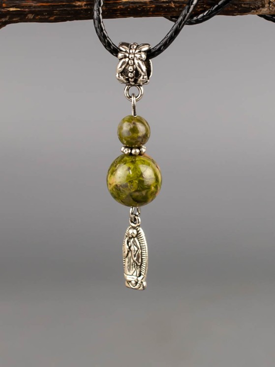 Кулон из унакита "Стильная штучка" 01-1324