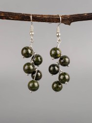 Серьги из змеевика "Ёлочка" с9218