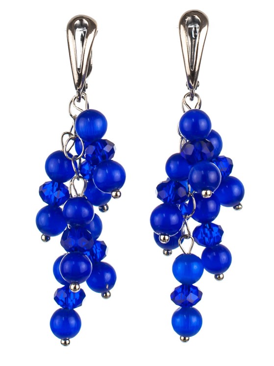 Серьги из кошачьего глаза "Смородина" 03-1138