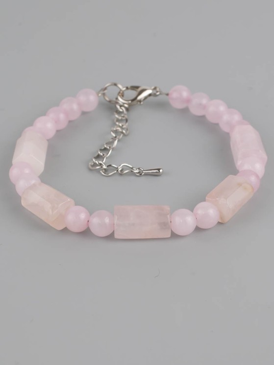 Браслет из розового кварца "Карамель" 02-998