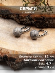 Серьги из яшмы "Классика 12" с9434