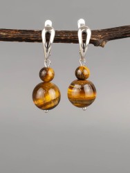 Серьги «Дарина 2» тигровый глаз нс-7999а