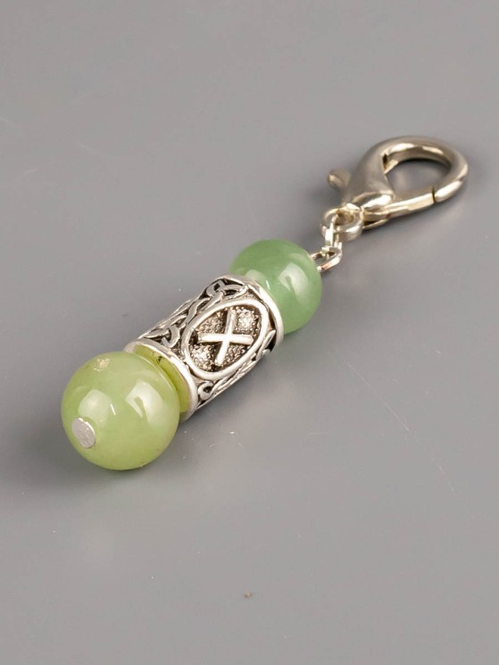 Брелок "Руна Гебо" с нефритом БРК-947