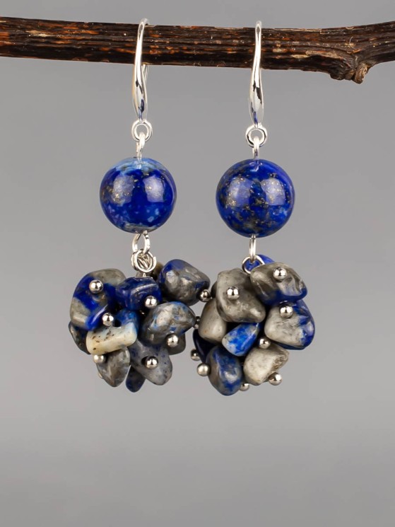 Серьги из лазурита "Рапсодия" 03-1637