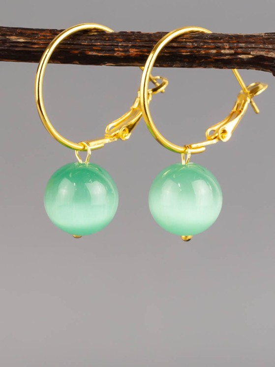 Серьги "Самба 2" кошачий глаз с8254