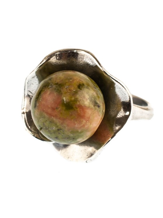 Кольцо из унакита "Аксон" кг-039-УН