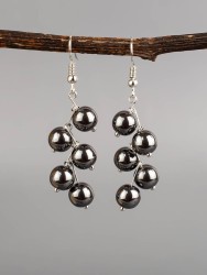 Серьги из гематита "Ёлочка" с9219