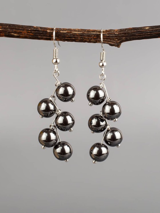 Серьги из гематита "Ёлочка" с9219