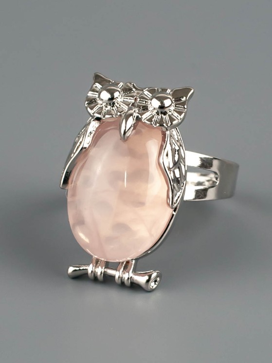 Кольцо из розового кварца "Мудрость" 04-778