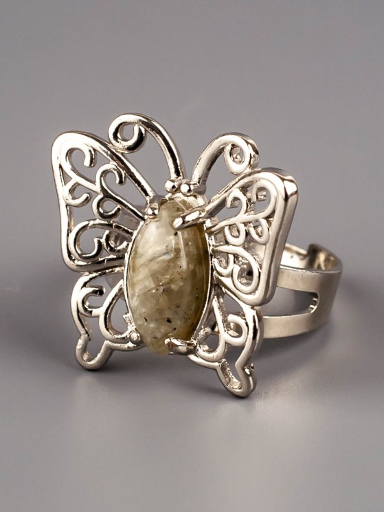 Кольцо из лабрадора "Бабочка" 04-869