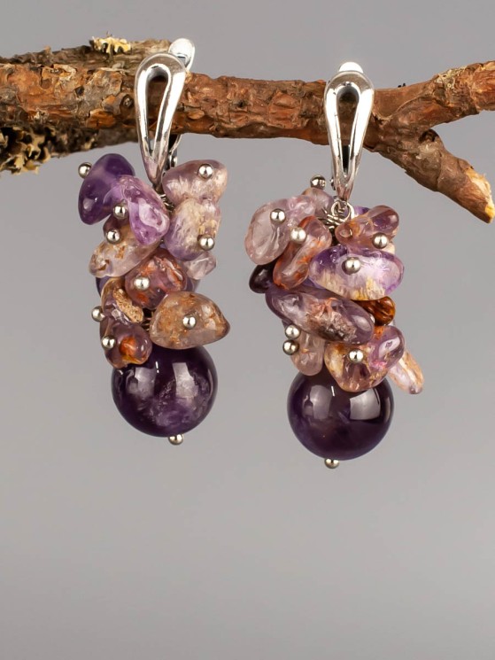 Серьги из ауралита "Мелодия" 03-1533