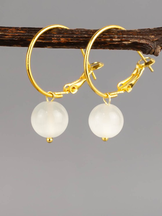 Серьги "Самба 2" кошачий глаз с8255