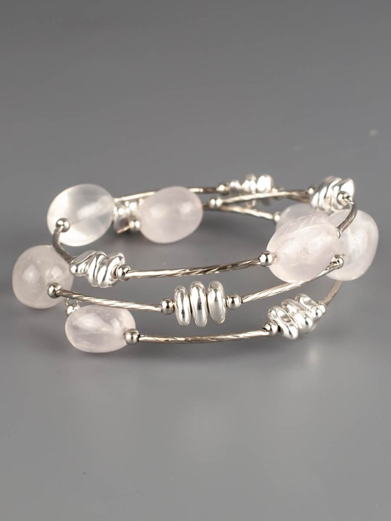 Браслет из розового кварца "Настроение" 02-1091