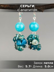 Серьги из апатита "Рапсодия" 03-1639