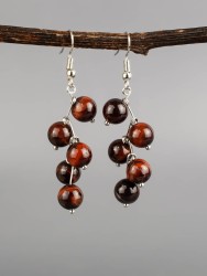 Серьги из бычьего глаза "Ёлочка" с9221