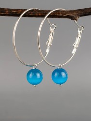 Серьги "Самба 2" кошачий глаз с8257