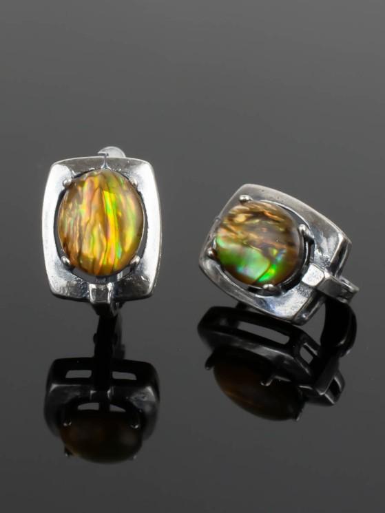 Серьги из галиотиса "Квадрос" сг-118-ГЛ