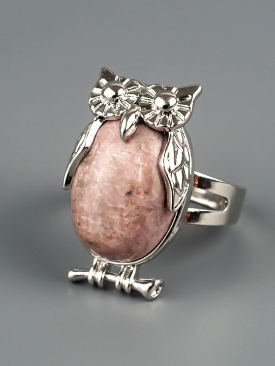 Кольцо из родонита "Мудрость" 04-781