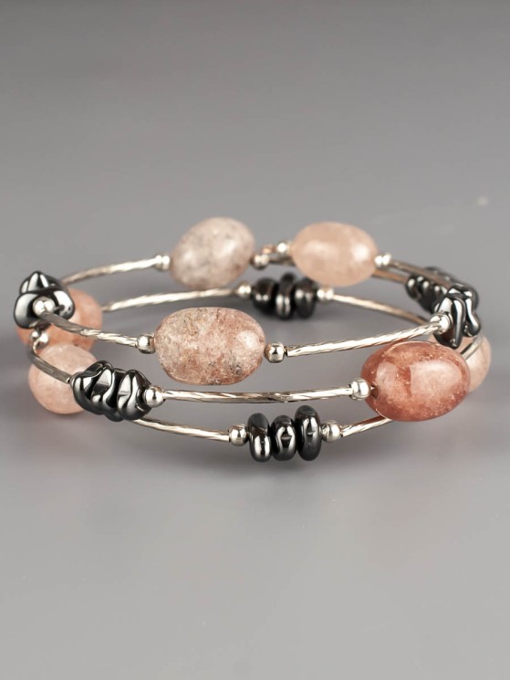 Браслет из клубничного кварца "Настроение" 02-1093