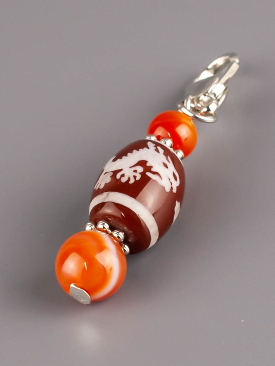 Брелок "Дзи Дракон" с сердоликом БРК-974