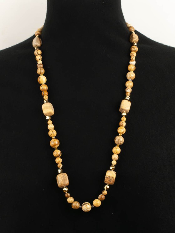 Бусы из яшмы "Летний зной" 10-172