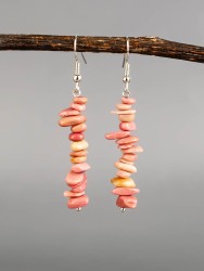 Серьги из родонита "Забава" 03-1642